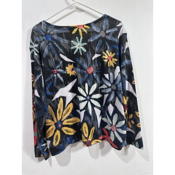 NALLY &‎ MILLIE Womens Floral  Button Front Cardigan long Sleeve Sweater SZ XL - Picture 7 of 8